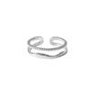 1Pcs Double-layer twisted wire ring with adjustable opening. Women's simple stainless steel ring.