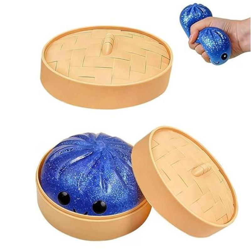 Simulation Dumpling Sensory Therapy Toy Multicolor Stretch Soft Squishy Relief Stress Squeeze Anti-Anxiety Desk Accessory Gift