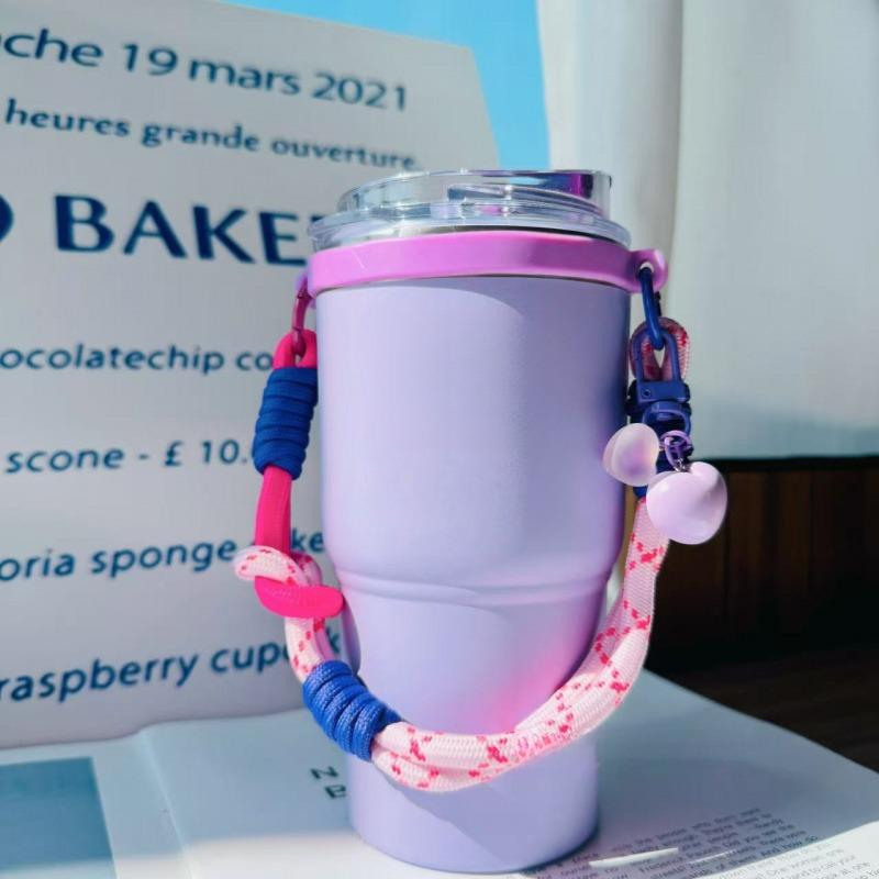 Tumbler Handle Strap For Stanley Cup 30/40oz Thermal Water Bottle Silicone Cup Holder Accessories Suitable for 6-10cm Cup Mouth