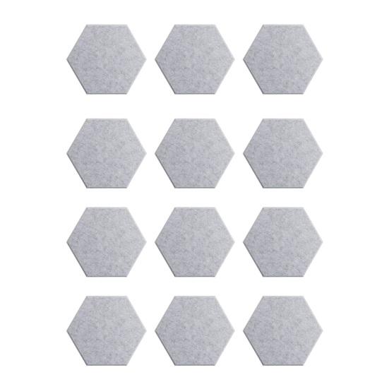 12Pcs Hexagon Soundproof Wall Panel Self-Adhesive Sound Absorbing High Density Thick Acoustic Foam Panel Home Studio Noise Reduction Wall Panel