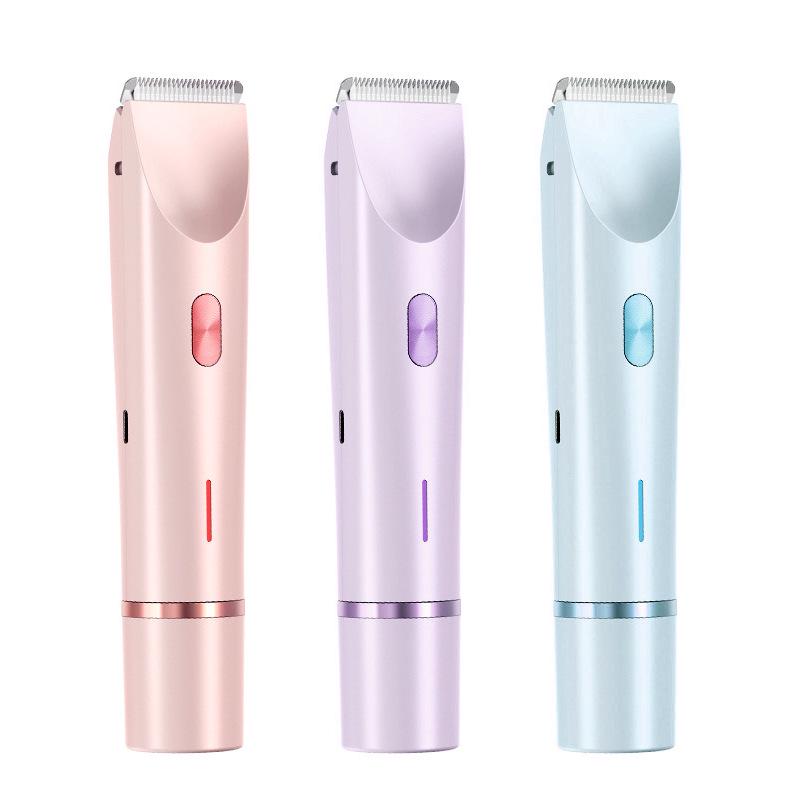 Rechargeable Women's Dual-Headed Underarm Shaver and Trimmer with Digital Display