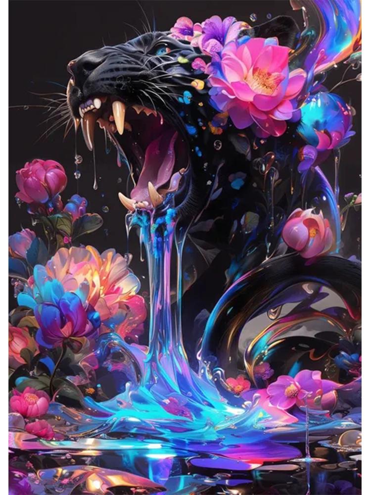 Dream Flower Beast Tiger Lion Bird Edition 5D Diy Diamond Painting Mosaic Modern Wall Art Living Room Bedroom Home Decoration