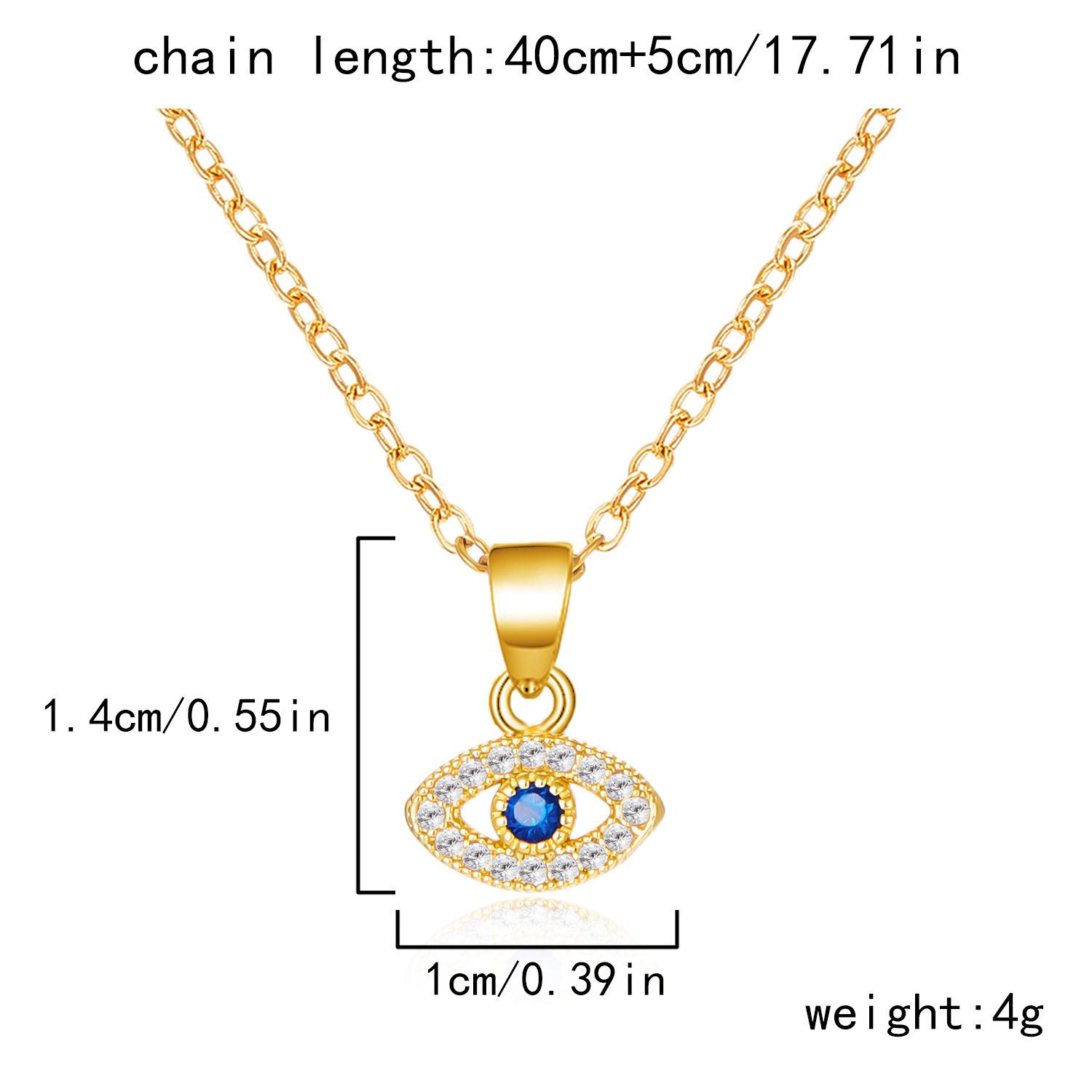

European and American new blue eye necklace fashion light luxury devil s eye inlaid zircon collarbone snake bone chain necklace female