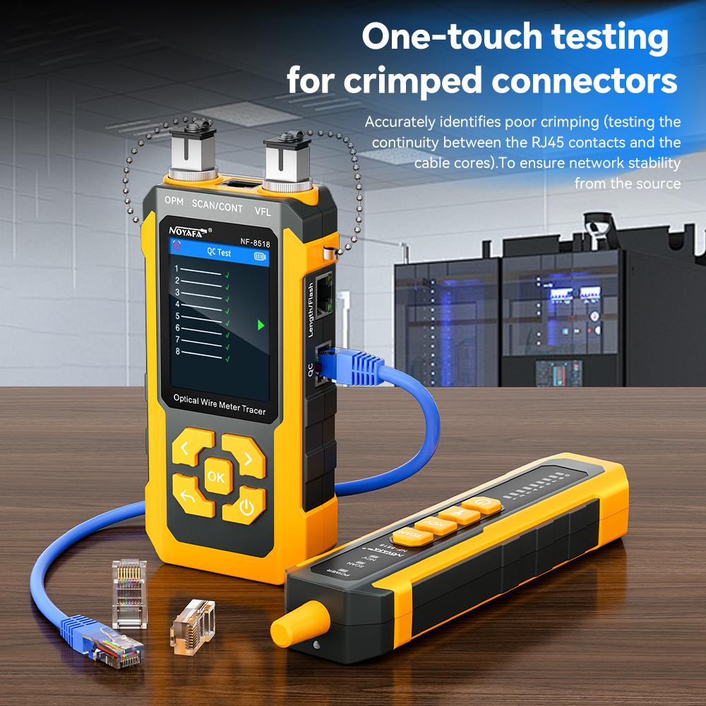 NOYAFA NF-8518 Network Cable Tester Cable Tracker with OPM VFL PoE Checker Measure Length Tester Cable Finder Network Tools