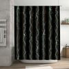 Modern Electric Lightning Shower Curtain Waterproof Fabric Decorative Bath Curtains Black Background With White Stripes In Vario