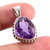 Pingente de presente de prata esterlina sólida 925 com pedra preciosa natural ametista africana 1" p8S01