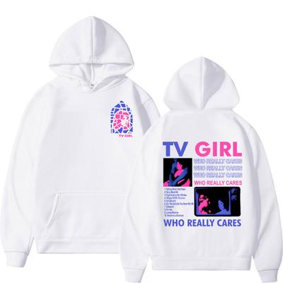 Pánska potlačená mikina TV Girl retro móda Mikina Harajuku Y2k mikina