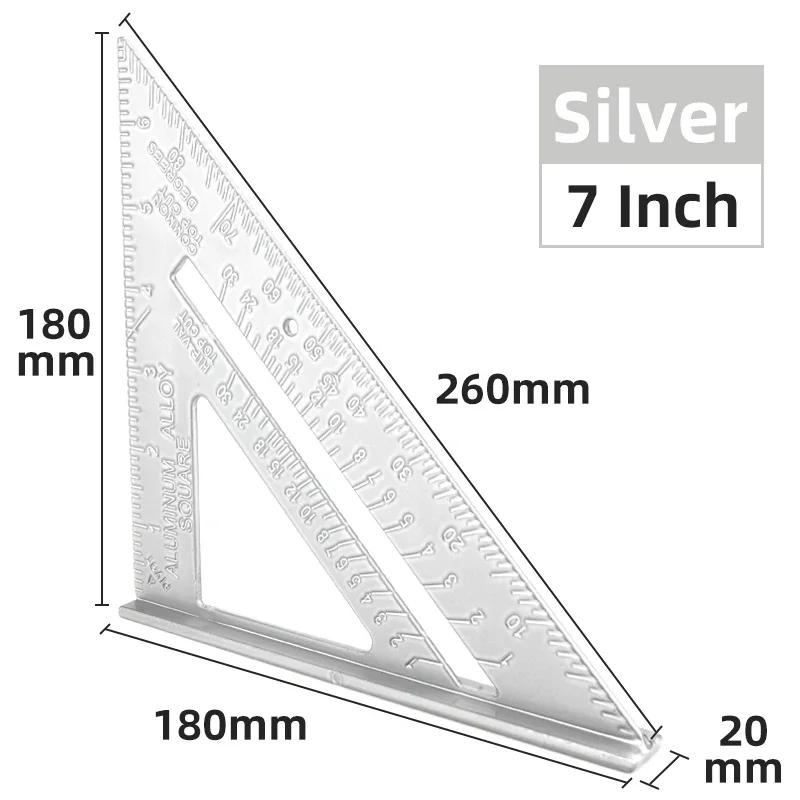 Dreieck-Lineal, 17,8 cm, Messwerkzeug, Aluminiumlegierung, Schreiner-Set, quadratischer Winkel, Holzbearbeitungswerkzeuge, versuchen Sie es mit quadratischem, dreieckigem, metrischem Lineal