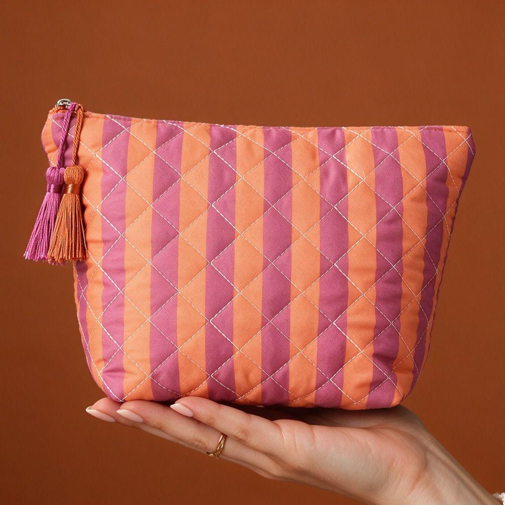Large Capacity Toiletry Pouch with Tassel Travel Pouch Reusable Makeup Organizer  Women