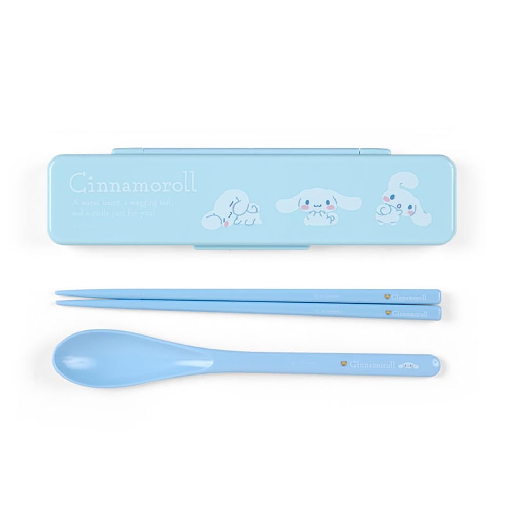 Sanrio Chopsticks Spoon Set Cinnamoroll x x cm New Lifestyle Lunch Goods Character 294411 SANRIO & - (Cinnamon) 1.8 18.8 4.7