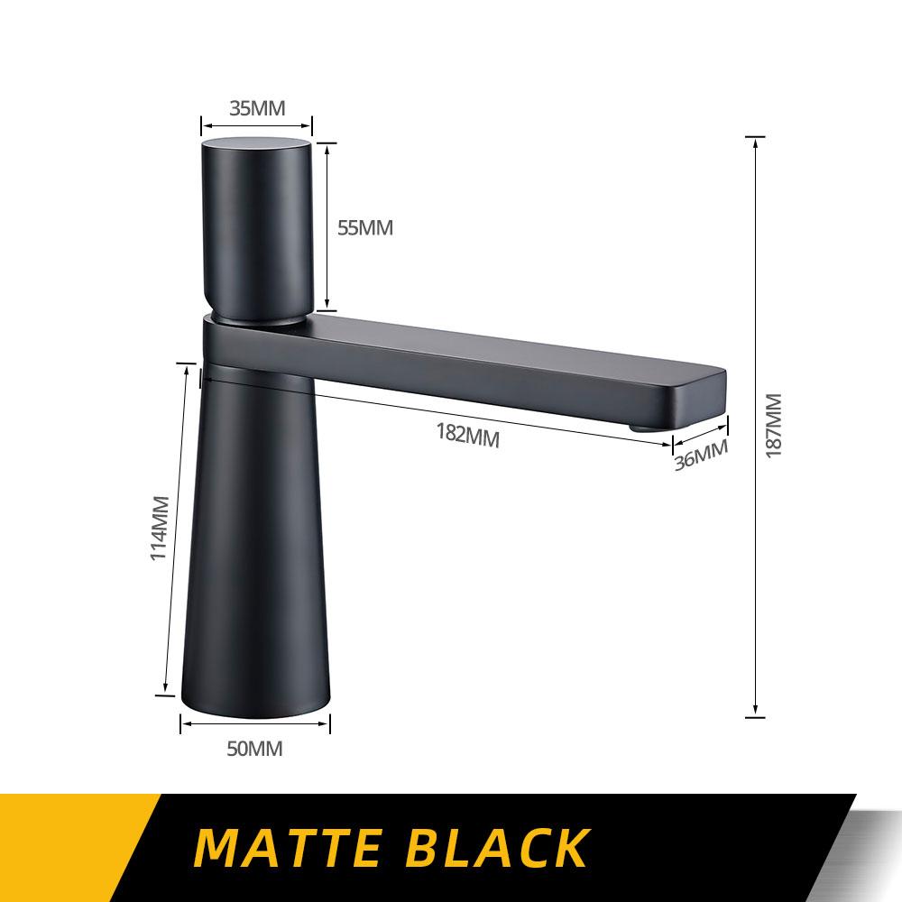 Basin Faucet Gunmetal Bathroom Tap Round Single Handle Single Hole Hot And Cold Water Deck Mounted Sink Mixer