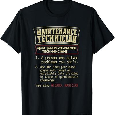 Maintenance Technician Gift Funny Dictionary Definition T-Shirt