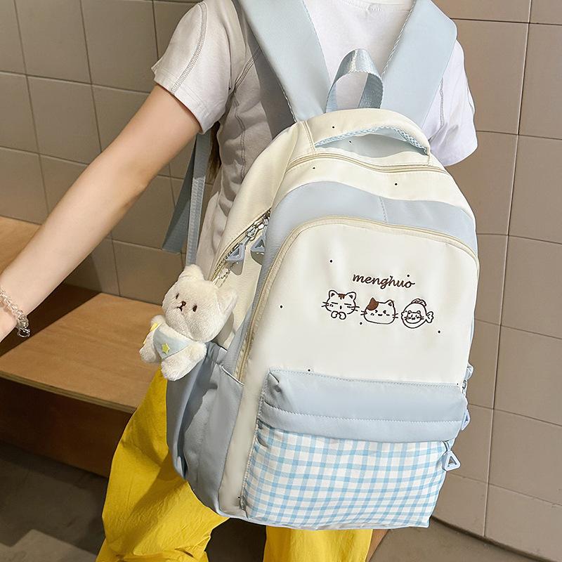 Student Schoolbag Women's Plaid Backpack College Style Backpack