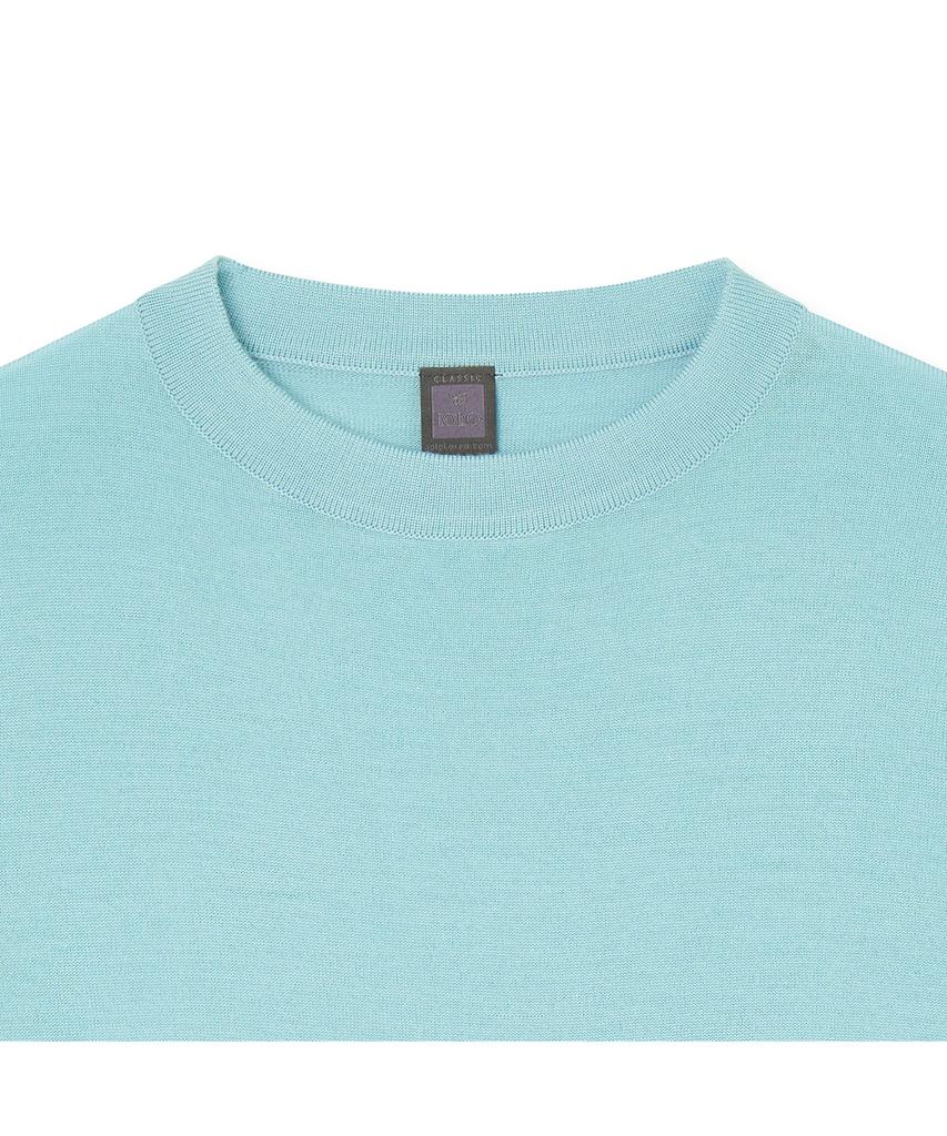 IOLO Women'S Wool Silk Crew Neck_Light Blue