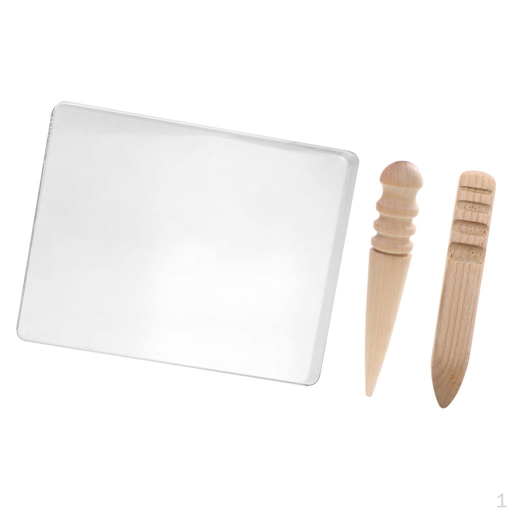 

3Pcs Leather Glass Burnisher craft Edge Slicker DIY Leathercraft Tools