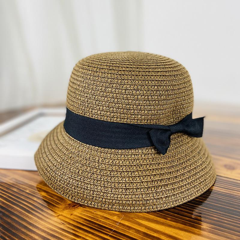 Sun hat that covers the face, small bucket hat, beach fisherman hat, women's straw hat, straw-braided small brim, sun protection, summer fashion