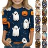 Print Tops For Youth Girls 5-16 Years Round Neck 3/4 Sleeves T-Shirts Trendy Tops Outfit Tees
