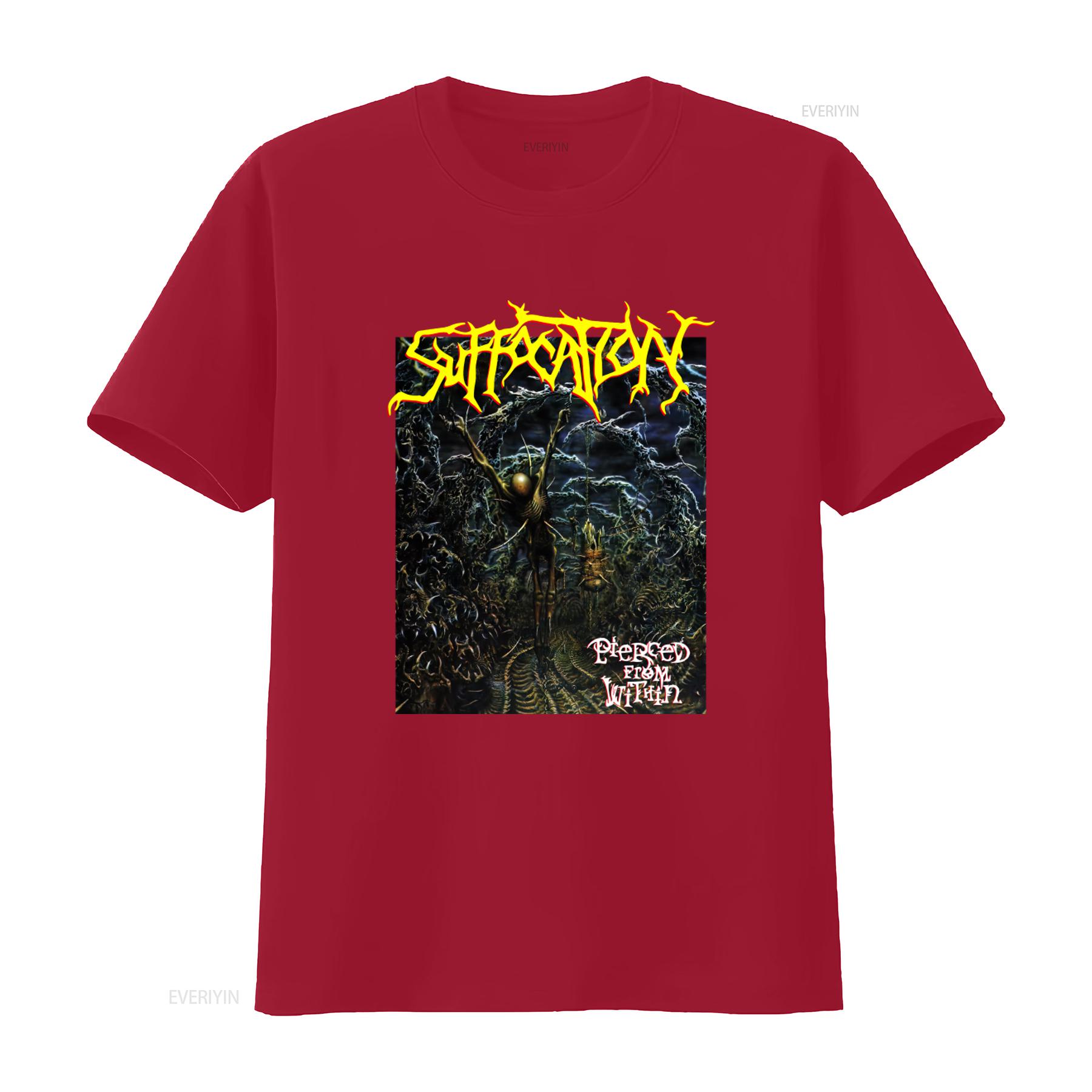 Suffocation Pierced From Within Band New Black T Shirt for Men Rock Metal Fans Fashion vintage Washed streetwear S