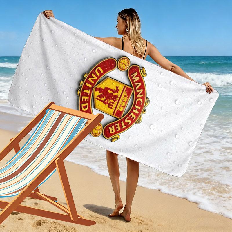 Manchester United F Print Beach Towel, Large Soft Quick Dry Towel for Beach Camping Swimming