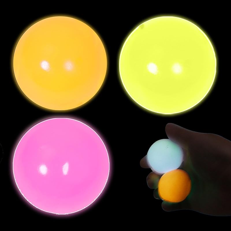 3pack Dream Balls,Glow In The Dark Sticky Balls That Stick To The Ceiling,Stress Relievers Stress Balls for Kids and Adults,Elevated Balls,ASMR Cool
