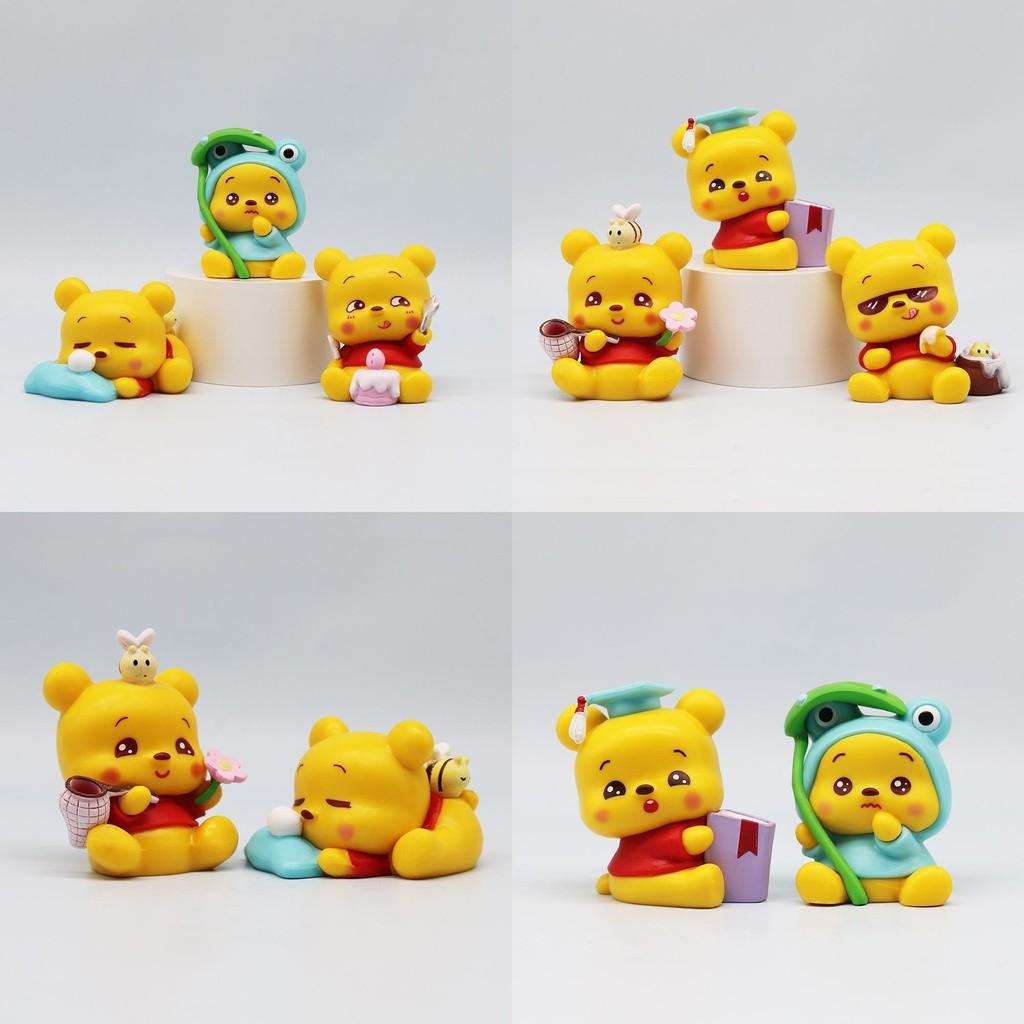 Charming Pooh Bear Pvc Figurine Set Perfect Birthday Gift For Kids And Collectors