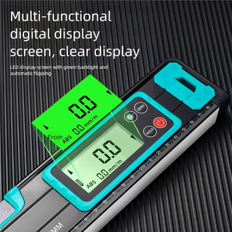 20/30/40/50cm Digital Level Ruler Protractor Backlit Display Inclinometer Magnetic Base Bubble Level Angles Finders Gauges