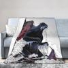 Great Wave Godzillaed Knitted Blankets Fleece Lightweight Throw Blankets for Bed Bedroom Quilt