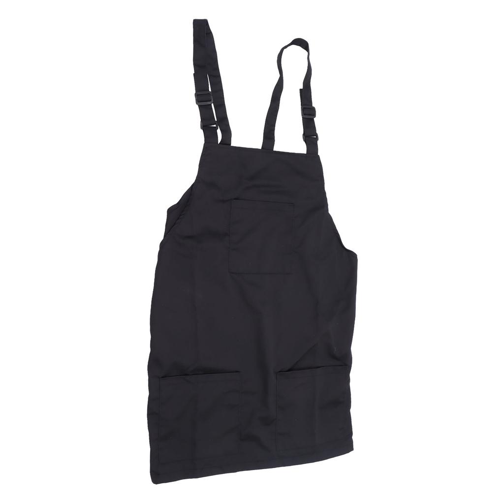 Küchenschürze Schwarze Schürze Polyester Taschen Verstellbarer Riemen Unisex Schürze für Zuhause Gewerblich Café Restaurants