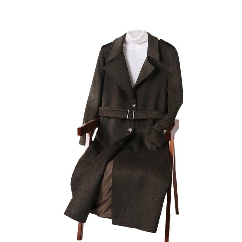 Herrarnas High-End Scoundrel Cool Wool Trenchcoat: Höst/Vinter Superlång Stil