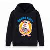 Modischer Kinder Hoodie, Pullover Sweatshirt mit Muster aus Cartoon Monster Charakter und blauem Sloganwort-Dekor, Herbst Winter Freizeit Sport Langarm Oberteil