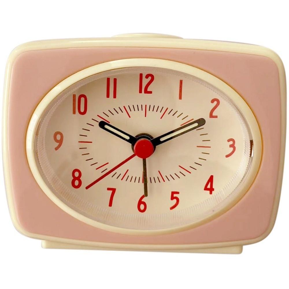 

New Non Ticking Silent Alarm Clock Battery-Powered Luminous Display Electronic Clock Fluorescent Hands Desktop Clock Bedroom рожевий