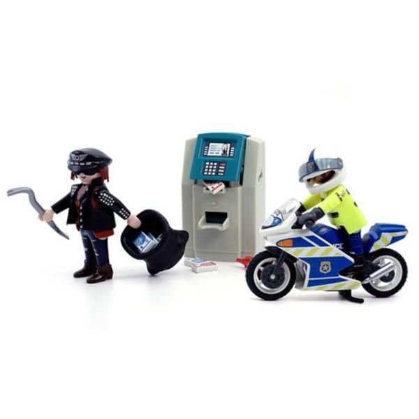 

Полицейский мотоцикл Playmobil и вор денег 70572, 1 корейская игрушка