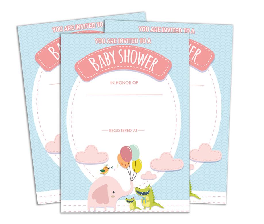 Darling Souvenir Baby Shower Invitation Card 28 Pcs Fill or Write In Blank Invites Printable Party Supplies
