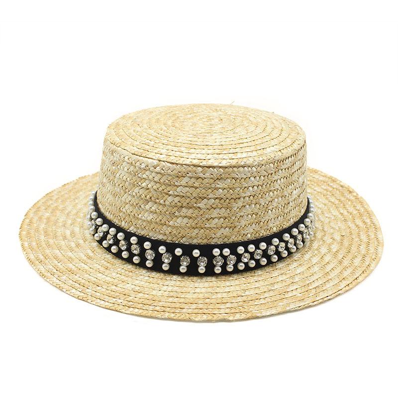 2021 Spring And Summer Natural Straw Woven Modern Sunscreen Flat Top Sunshade Men And Women Straw Hat Top Hat