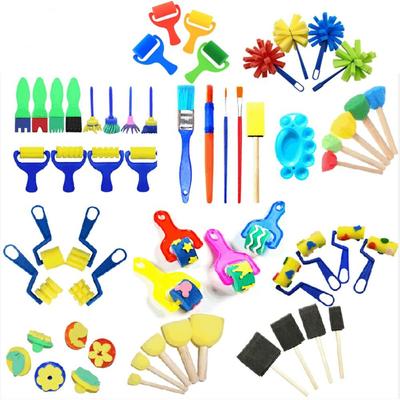 Schwammbürste Schwammstempel Bürsten-Sets DIY Schwammstempelbürste Malen Lernspielzeug