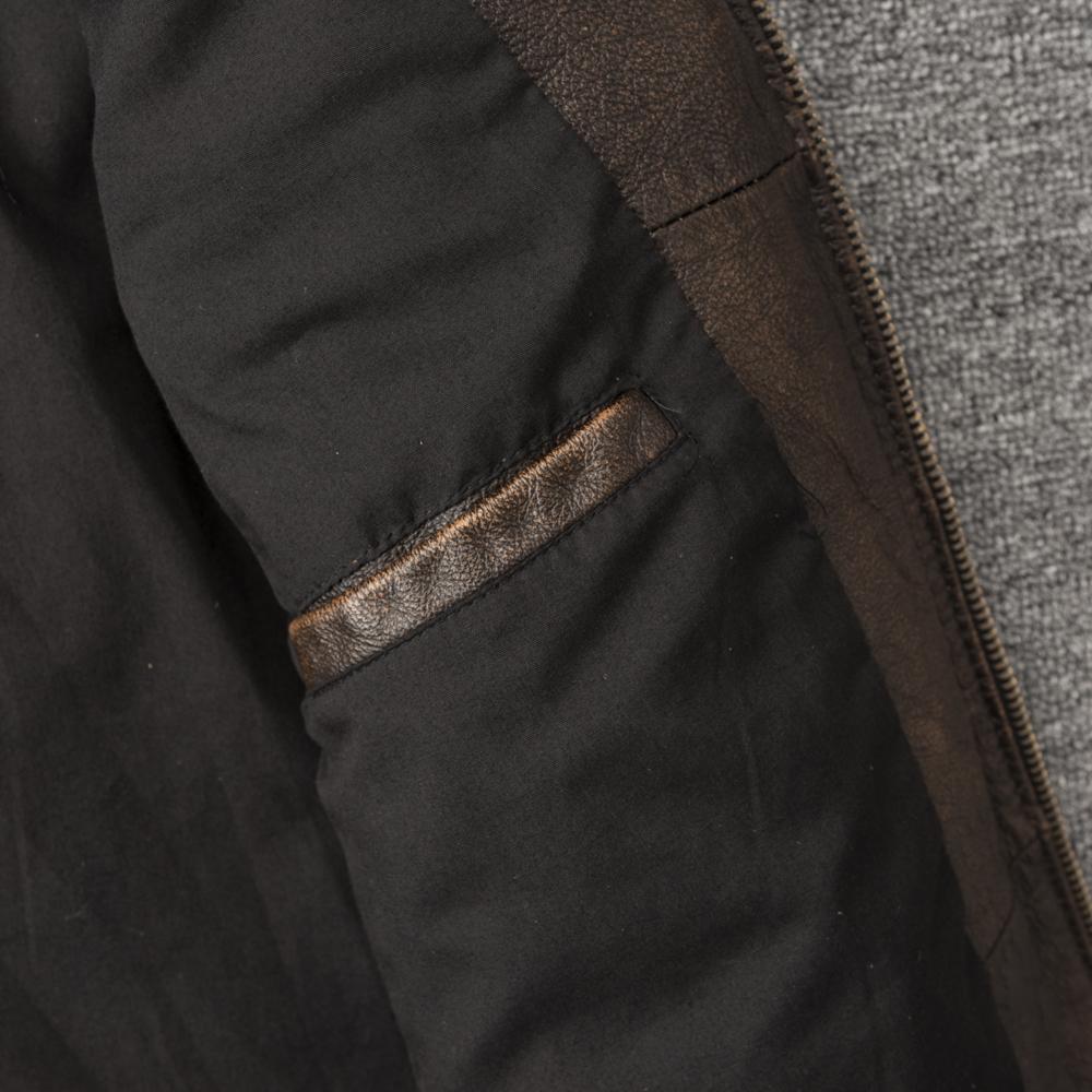 Vintage Yellow Brown Genuine Cow Men Leather Jacket Soft Slim Fit Short Slim Real Cowhide Bomber Coat Spring Autumn