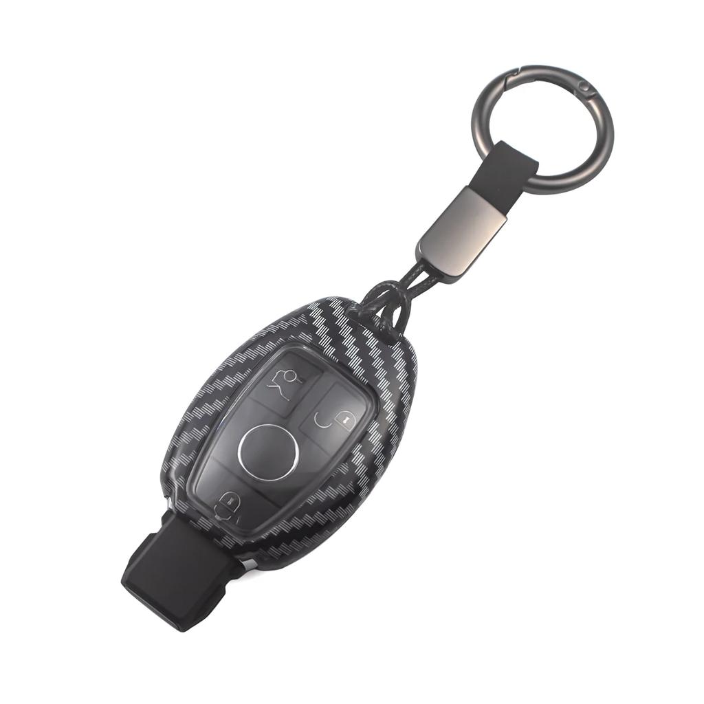 For Mercedes Benz A B C E S G M V-Class Cla Cls Gla Glc Gle Glk Gl/Gls Sl Slk Viano Metris Carbon Fiber Car Key Case Chain Cover