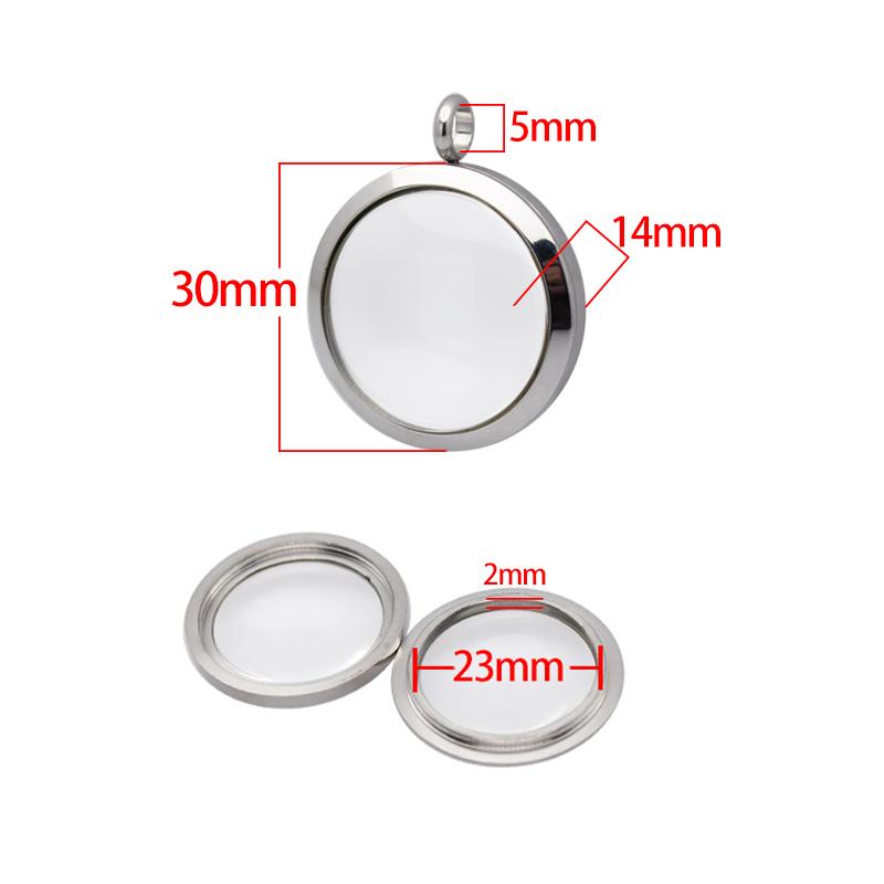 15pcs Curved Glass Living Locket Pendant Floating Locket Necklace For Women Stainless Steel Jewelry Making Reliquary Medallion