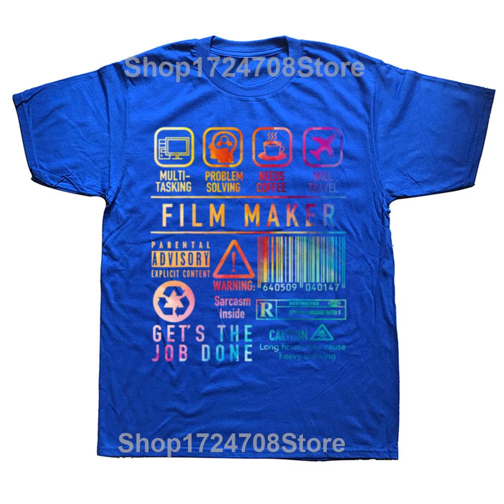 Funny Film Maker Graphic T-shirts Men Women's Fashion Casual Tshirt 100% Cotton Loose Movie Director Filming Filmmaker T Shirt