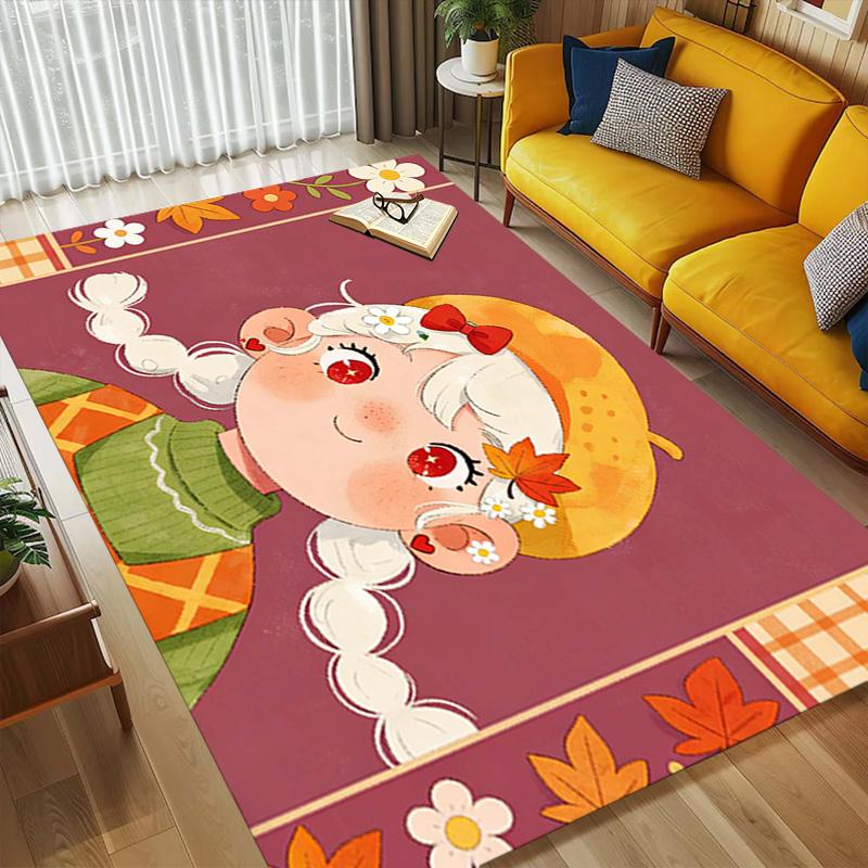 Autumn Girl Living Room Nonslip Area Rug Soft Carpet For Bedroom Game Playroom Sofa Office Home Decor Doormat Christmas Gift C92922