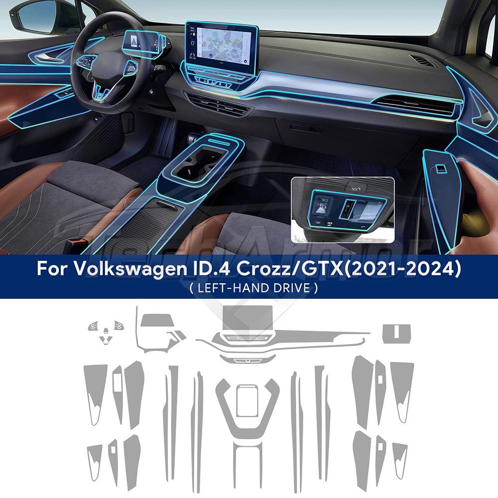 Car Interior TPU Protective Anti-scratch Film For VW ID.4 ID4 Crozz GTX X Pro -2024 Auto Protective Transparent Sticker Trim