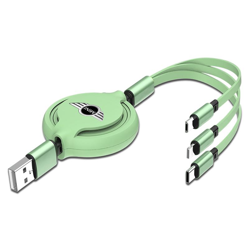 3 In 1 Micro USB Type C Charging Cable Multi Charger For Mini Cooper R50 R52 R53 R55 R56 R60 R61 F54 F55 F56 F60 Clubman