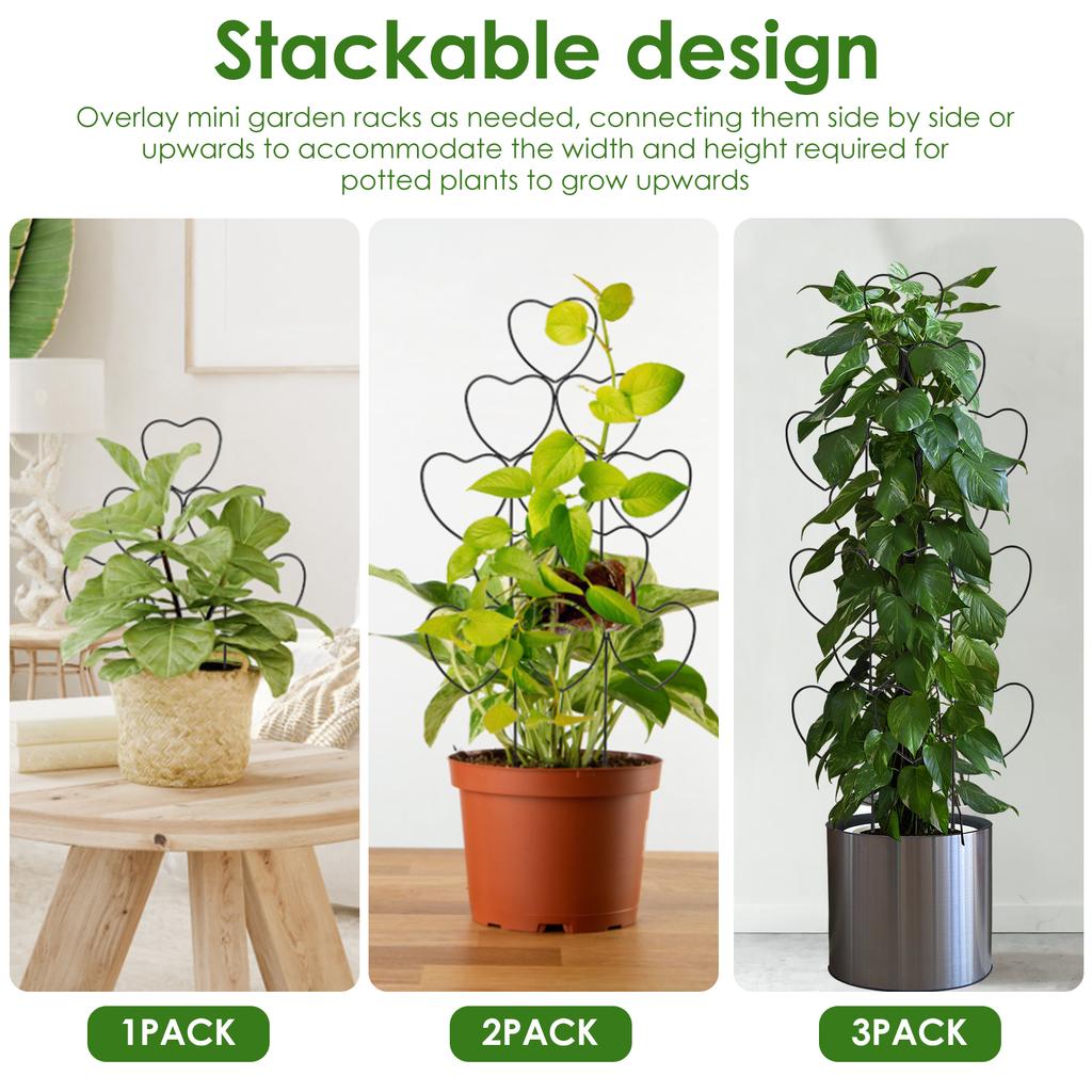 5/12Pcs Plant Support Stake Stand Garden Potted Decoration Vine Climbing Support Ironheart-Shaped Flower Pot Trellis