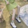 Women Socks Korean Japanese Style Cartoon Green Flower Harajuku Cute Kawaii Mid Tube Socks Breathable Casual Short  Cotton Socks