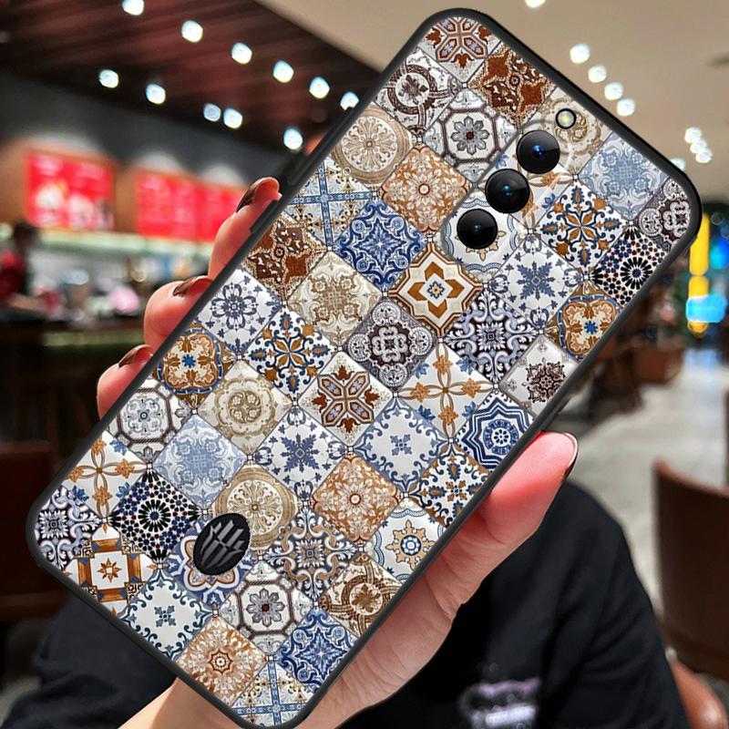 Boho Tile Mosaic Aesthetic Case For ZTE Nubia Red Magic 10 Air 7 6S 7S Pro Red Magic 11 10 9 8 8S 9S 10S Pro Plus Cover