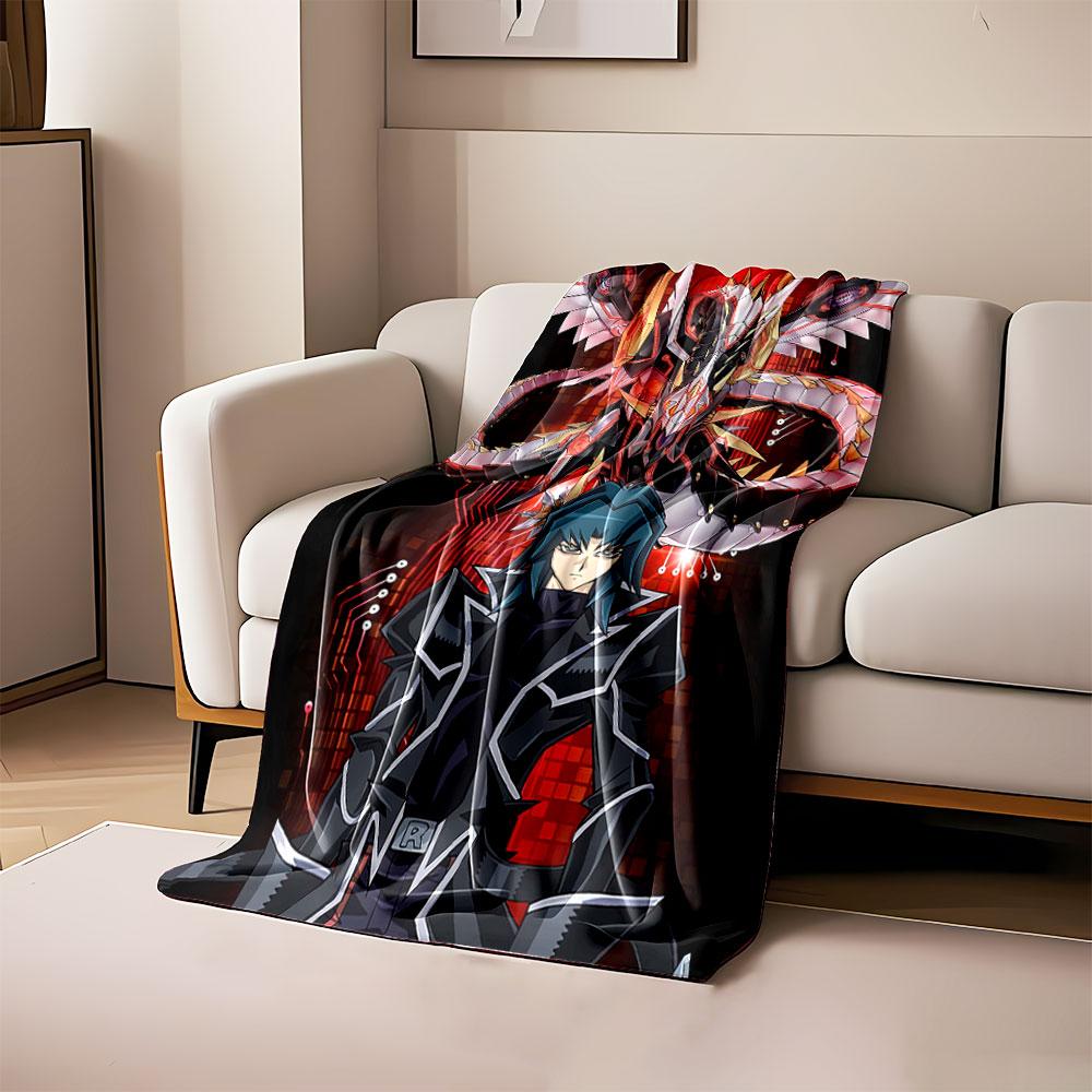 

A person in dark attire stands in front of a robotic dragon on a red circuit backdrop. for all seasons blanket lunch break throw gift 80cm x 120cm