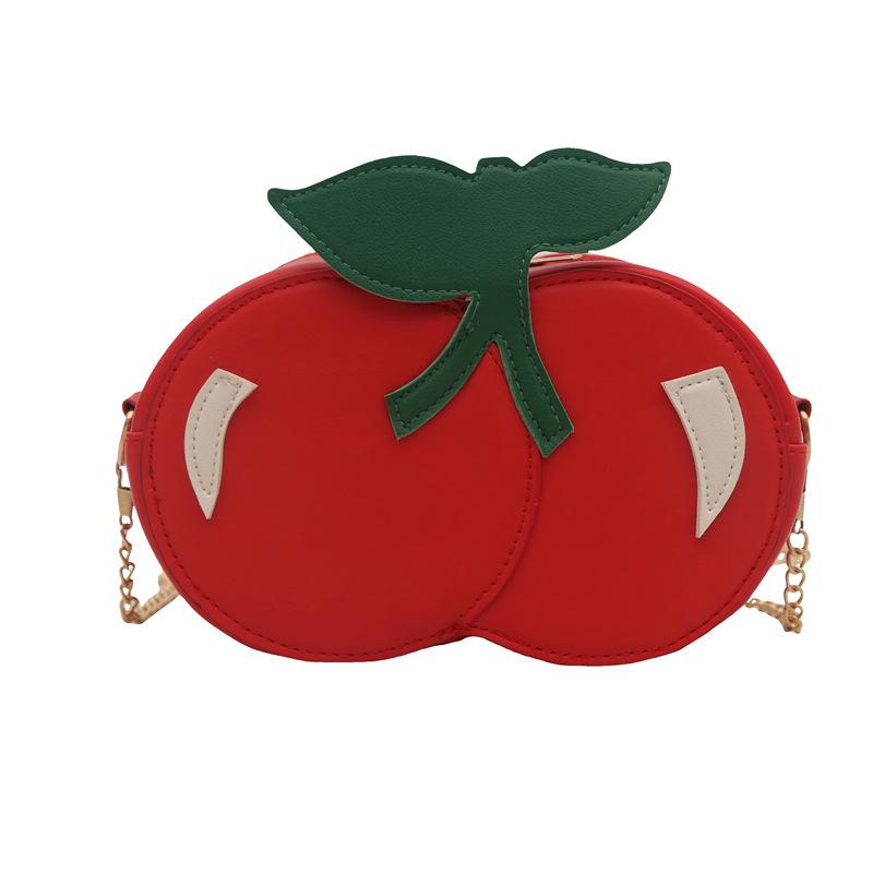 New Creative Cherry Shape Shoulder Messenger Bag Female Cute Personalized Small Bag Chain Bag