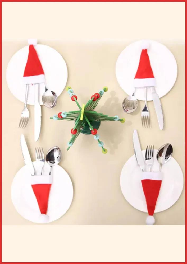 Festive Table Decor Red Santa Hat Napkins Set 12cm 20 Pack