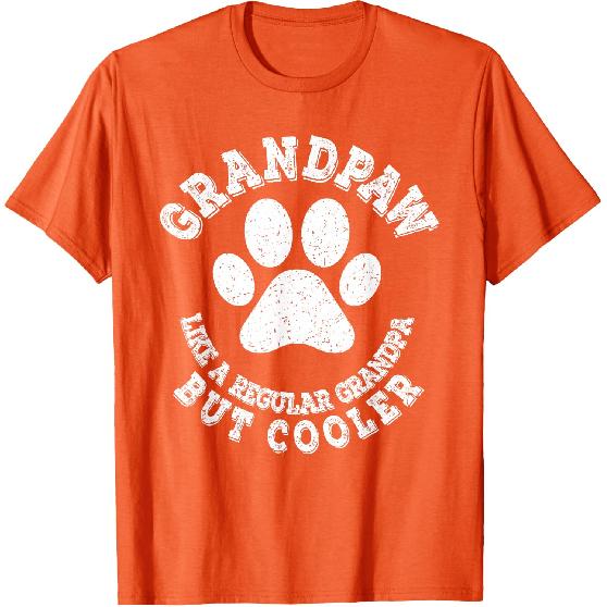 Grandpaw Dog Grandpa Grandfather Funny Vintage Grand Paw Men T-Shirt