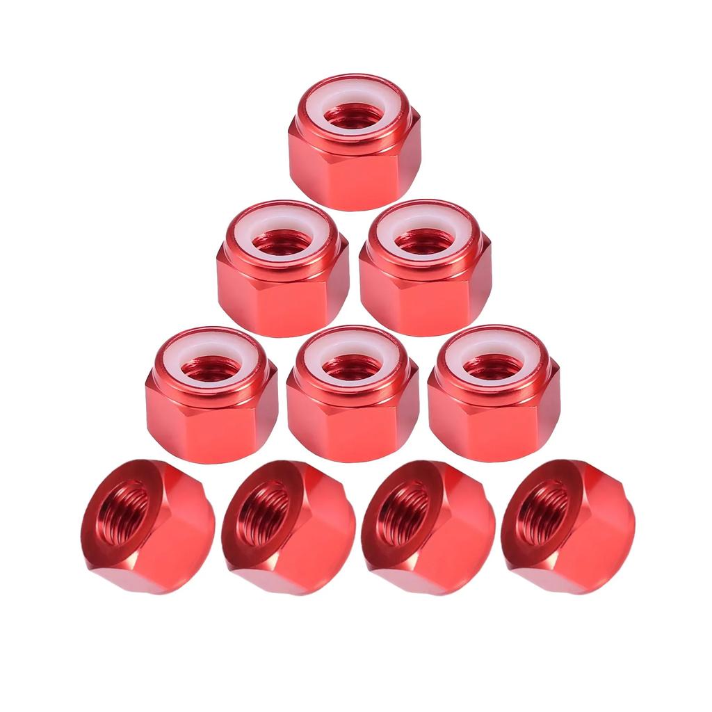 10 Pezzi Dadi autobloccanti con inserto in nylon M2-M5, Dadi esagonali antivibranti in alluminio 6061 per Droni, Applicazioni Automobilistiche ed Elettroniche